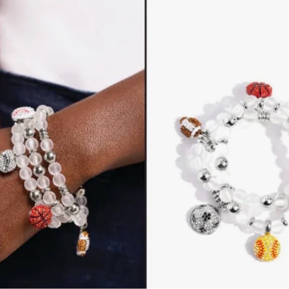 *NEW*Paparazzi Silver and Orange Beaded Bracelet Set

“Sports Fan”